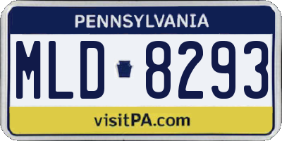 PA license plate MLD8293