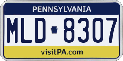 PA license plate MLD8307