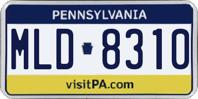 PA license plate MLD8310