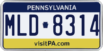 PA license plate MLD8314