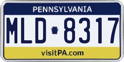 PA license plate MLD8317