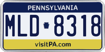 PA license plate MLD8318
