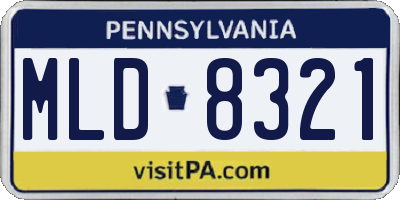 PA license plate MLD8321
