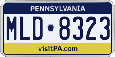 PA license plate MLD8323