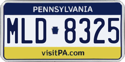 PA license plate MLD8325
