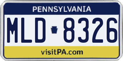 PA license plate MLD8326