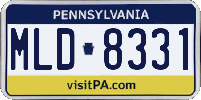 PA license plate MLD8331