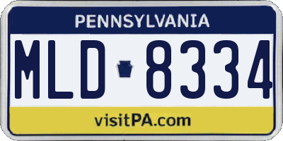 PA license plate MLD8334