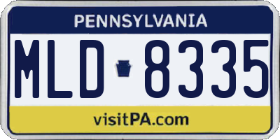 PA license plate MLD8335
