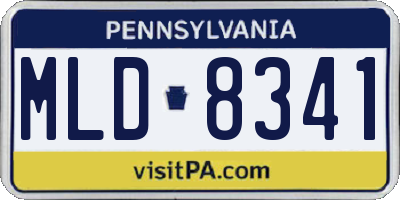 PA license plate MLD8341