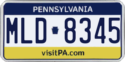 PA license plate MLD8345