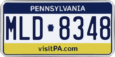 PA license plate MLD8348