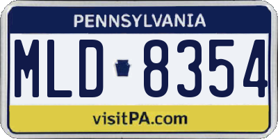 PA license plate MLD8354