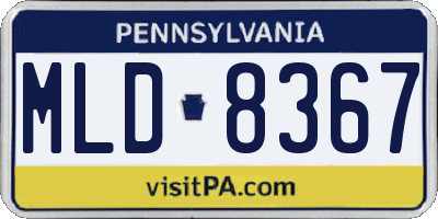 PA license plate MLD8367