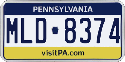PA license plate MLD8374