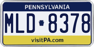 PA license plate MLD8378