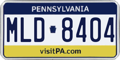 PA license plate MLD8404