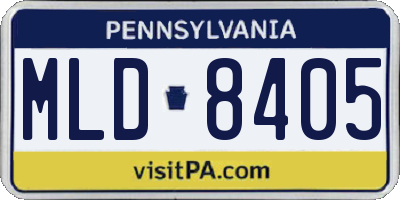 PA license plate MLD8405