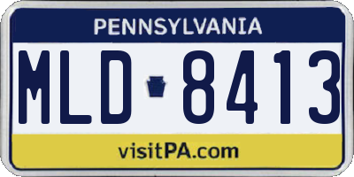 PA license plate MLD8413