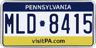 PA license plate MLD8415