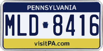 PA license plate MLD8416