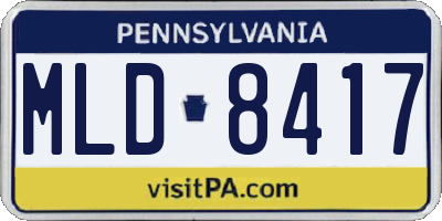 PA license plate MLD8417