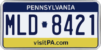 PA license plate MLD8421