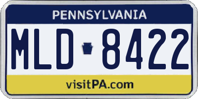 PA license plate MLD8422