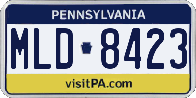 PA license plate MLD8423