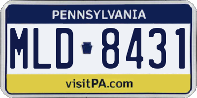 PA license plate MLD8431