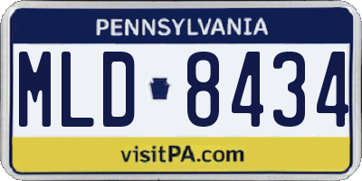 PA license plate MLD8434