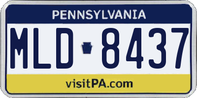 PA license plate MLD8437