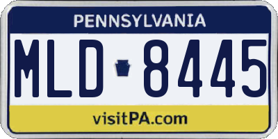 PA license plate MLD8445
