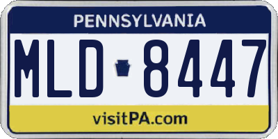 PA license plate MLD8447