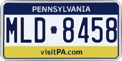 PA license plate MLD8458