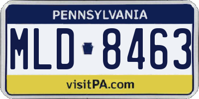 PA license plate MLD8463