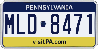 PA license plate MLD8471