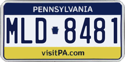 PA license plate MLD8481