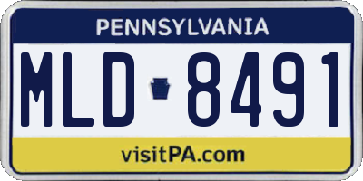 PA license plate MLD8491