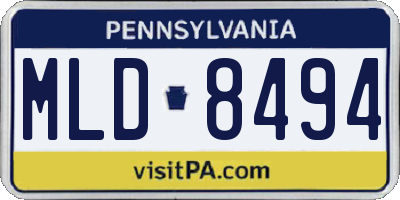 PA license plate MLD8494