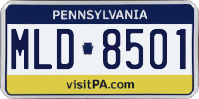 PA license plate MLD8501