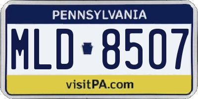 PA license plate MLD8507