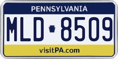 PA license plate MLD8509