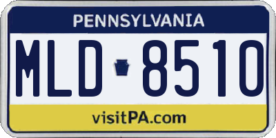 PA license plate MLD8510