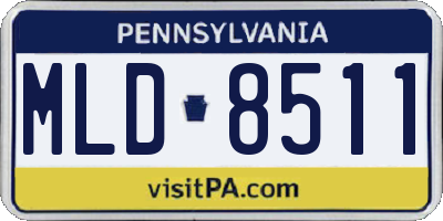 PA license plate MLD8511