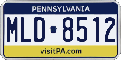 PA license plate MLD8512