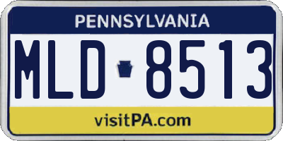 PA license plate MLD8513