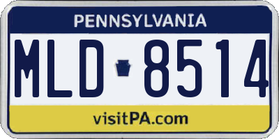 PA license plate MLD8514