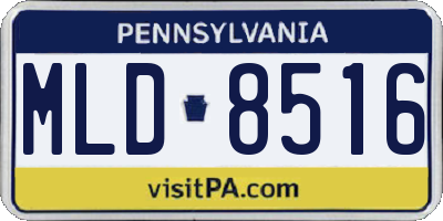 PA license plate MLD8516