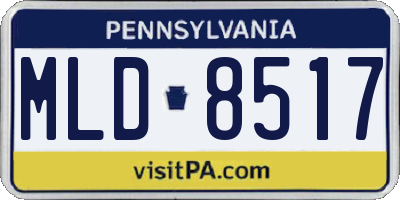 PA license plate MLD8517